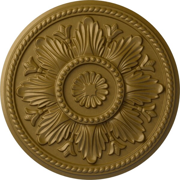 Ekena Millwork Edinburgh Ceiling Medallion (Fits Canopies up to 5 1/4"), Hand-Painted Gold, 18"OD x 1 3/4"P CM18EDGLS - main